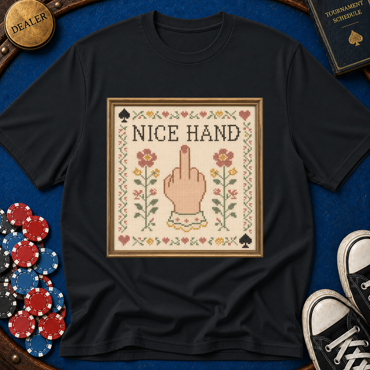 Nice Hand Cross-Stitch T-Shirt