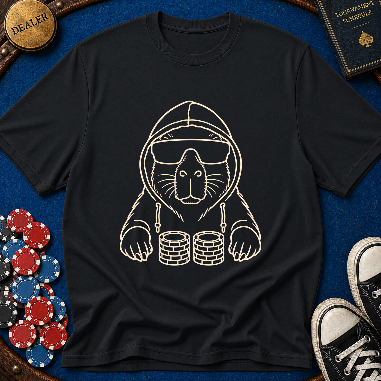 Hood Up Shades On T-Shirt
