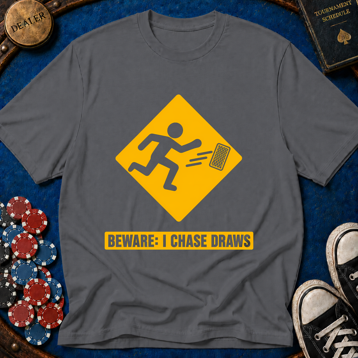 Beware: I Chase Draws (Road Sign) T-Shirt