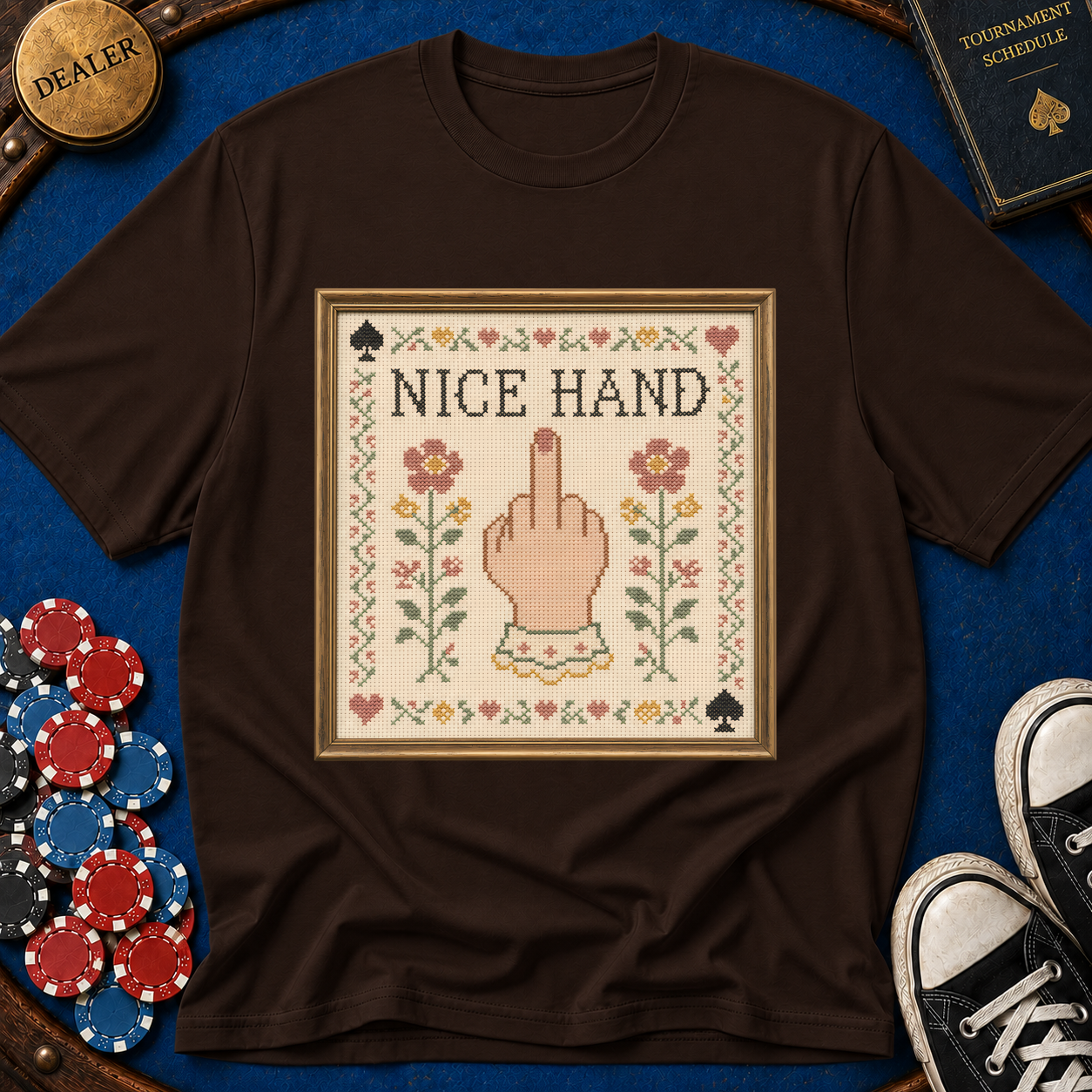 Nice Hand Cross-Stitch T-Shirt