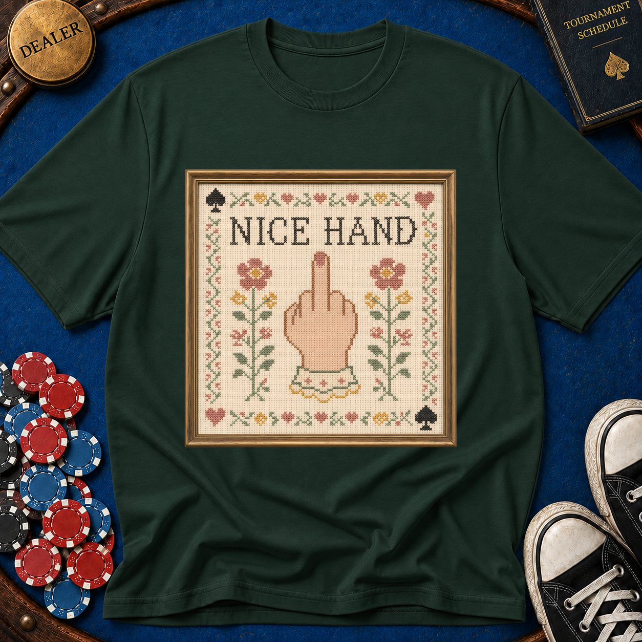Nice Hand Cross-Stitch T-Shirt