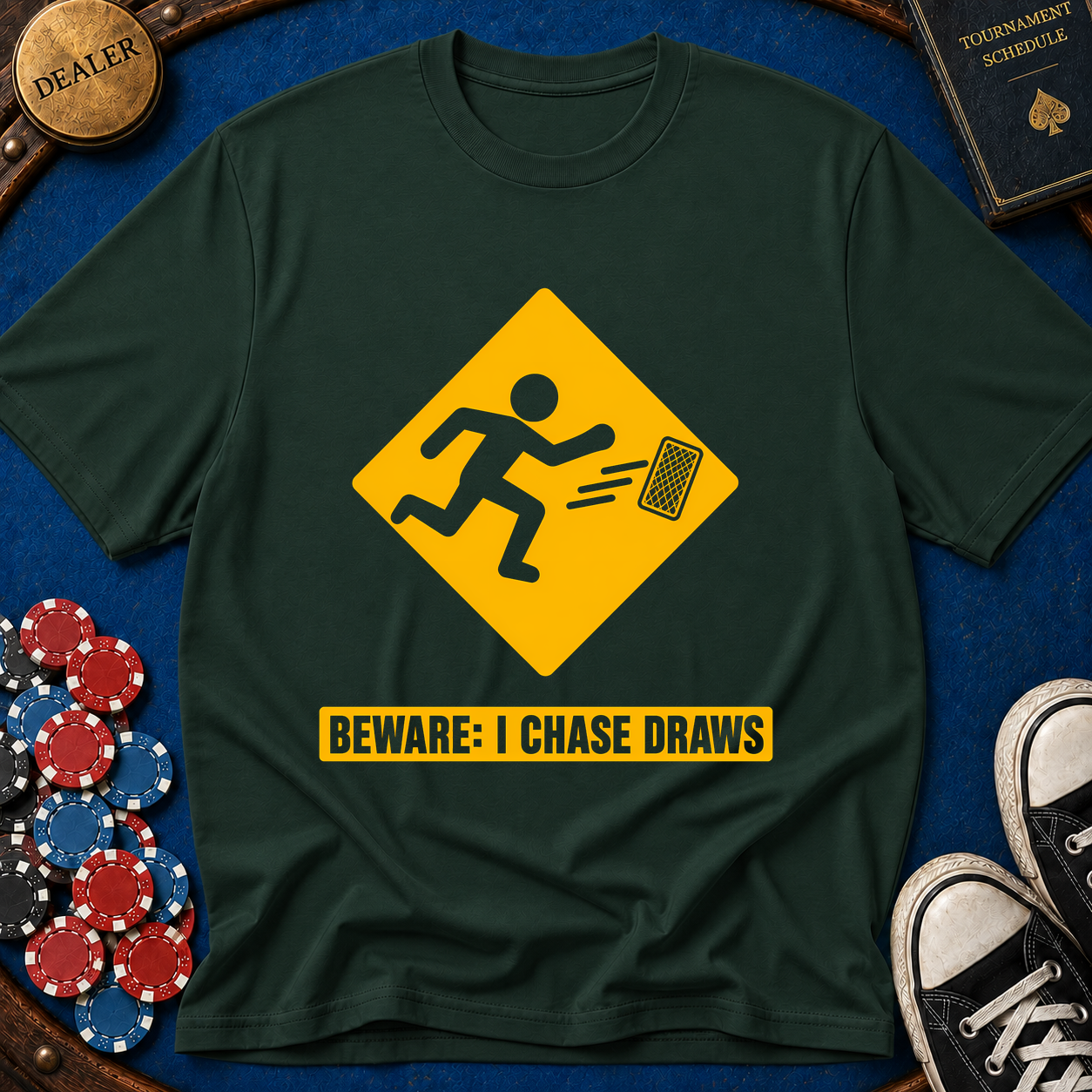 Beware: I Chase Draws (Road Sign) T-Shirt