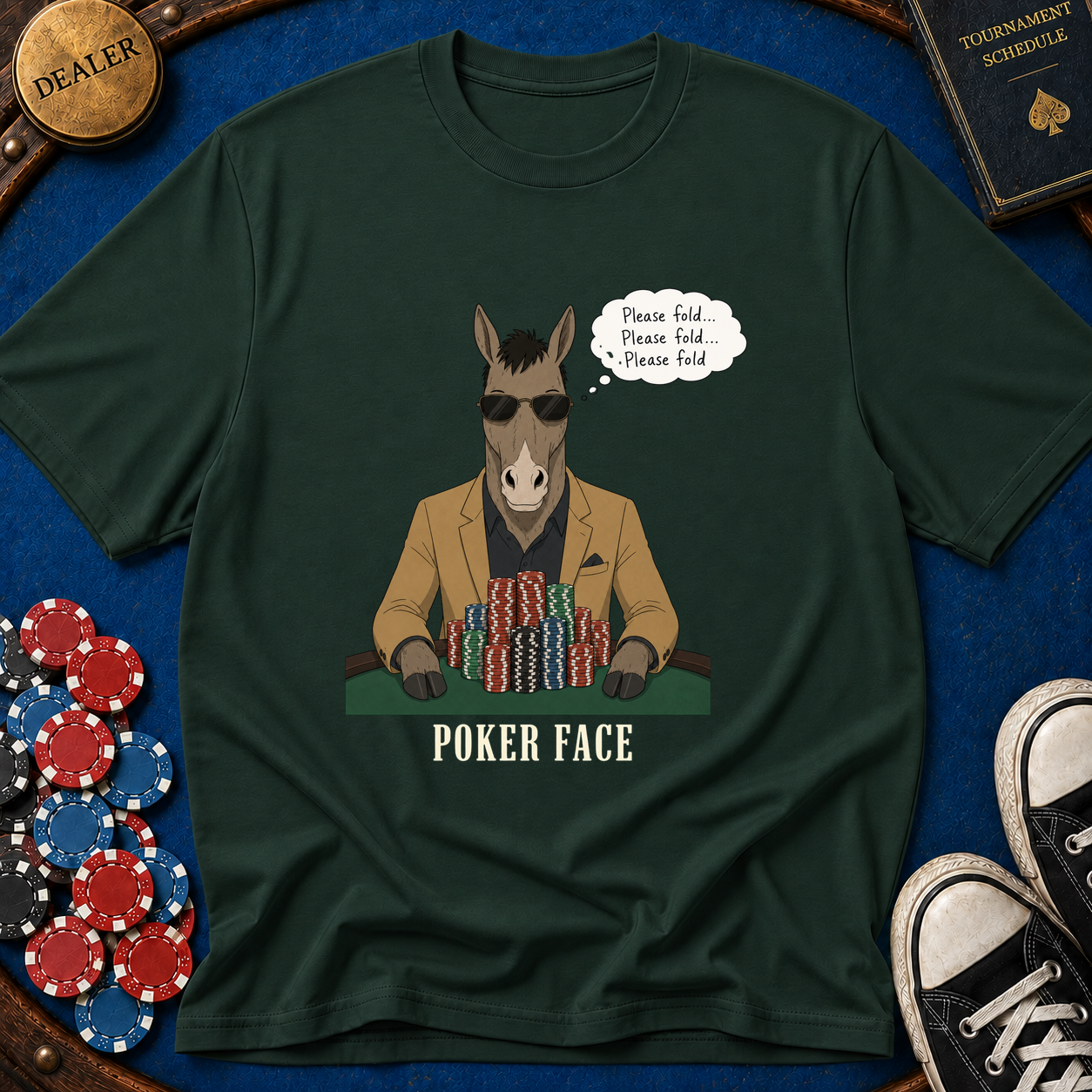 Poker Face Donkey T-Shirt