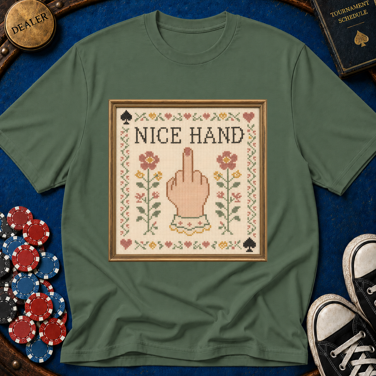 Nice Hand Cross-Stitch T-Shirt