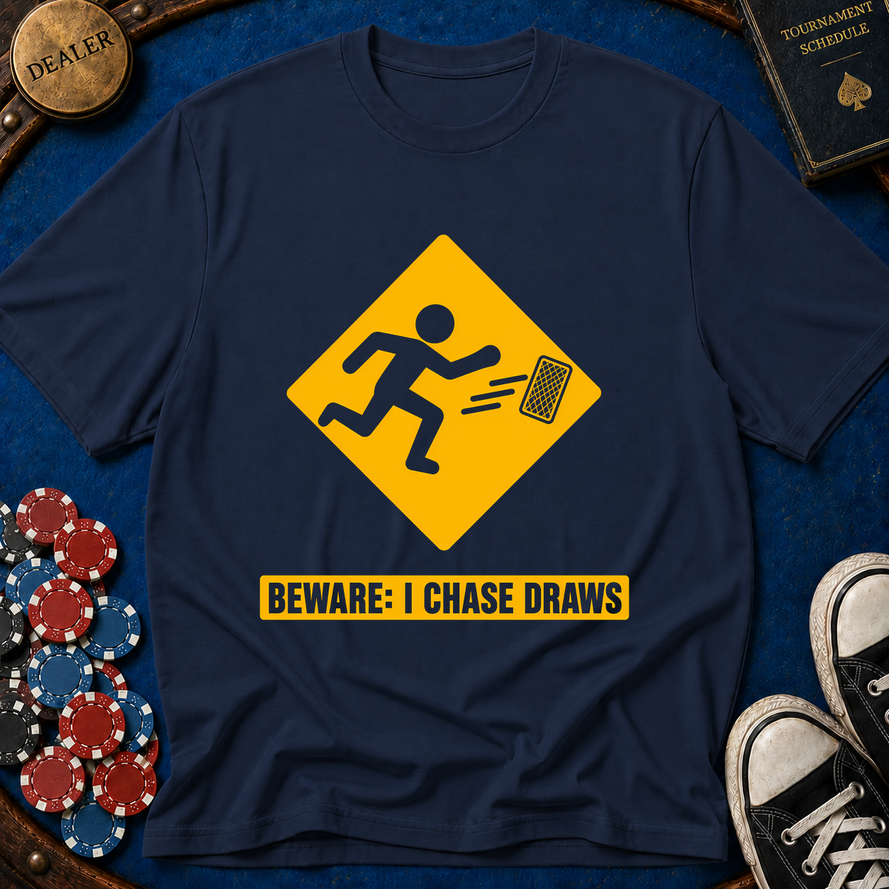 Beware: I Chase Draws (Road Sign) T-Shirt