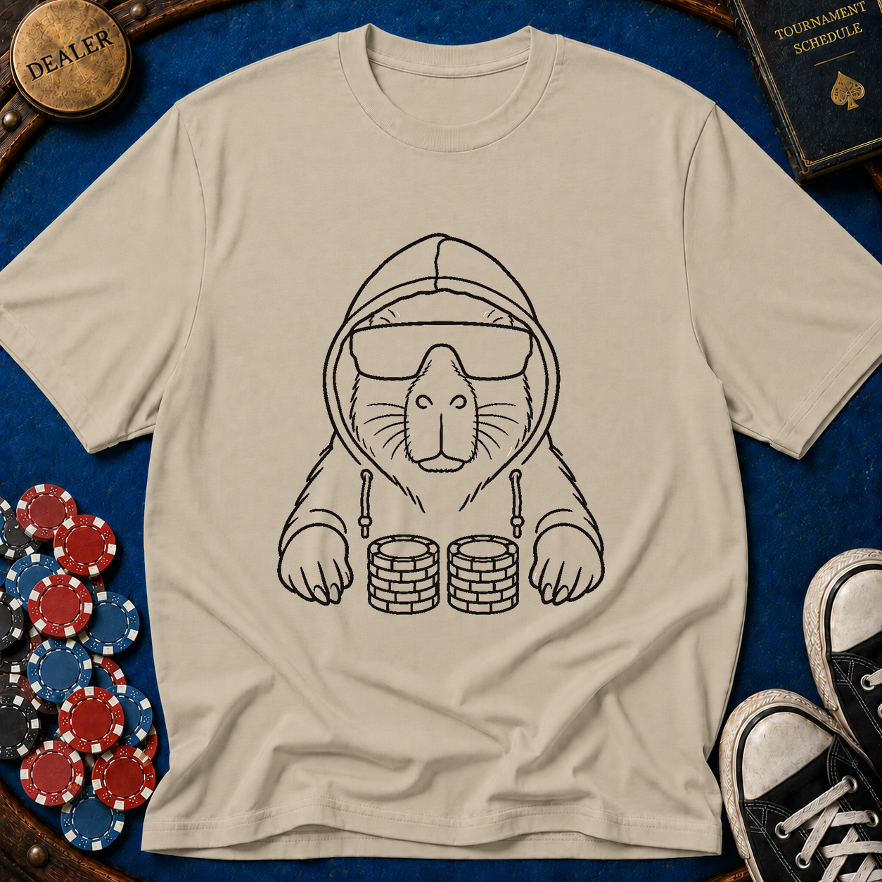 Hood Up Shades On T-Shirt
